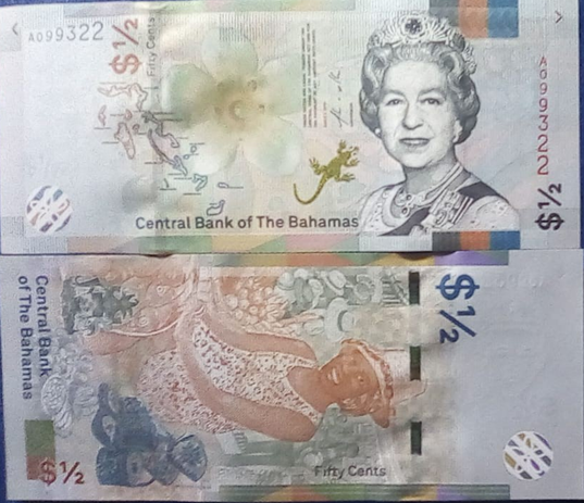 BAHAMAS FIFTY CENTS 2019 CARA UNC
