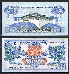 Billete de Bhutan 1 Ngultrum 2006