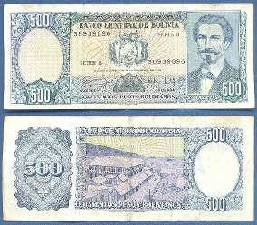 BOLIVIA 500 PESOS 1981