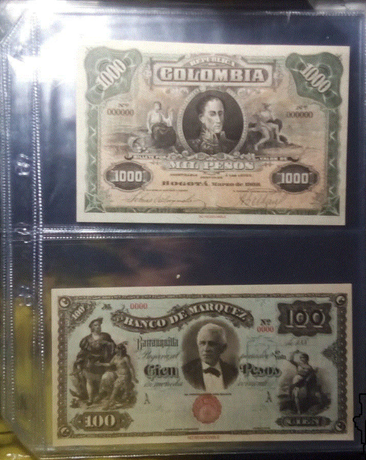 Hojas en Acetato para guardar 2 Billetes